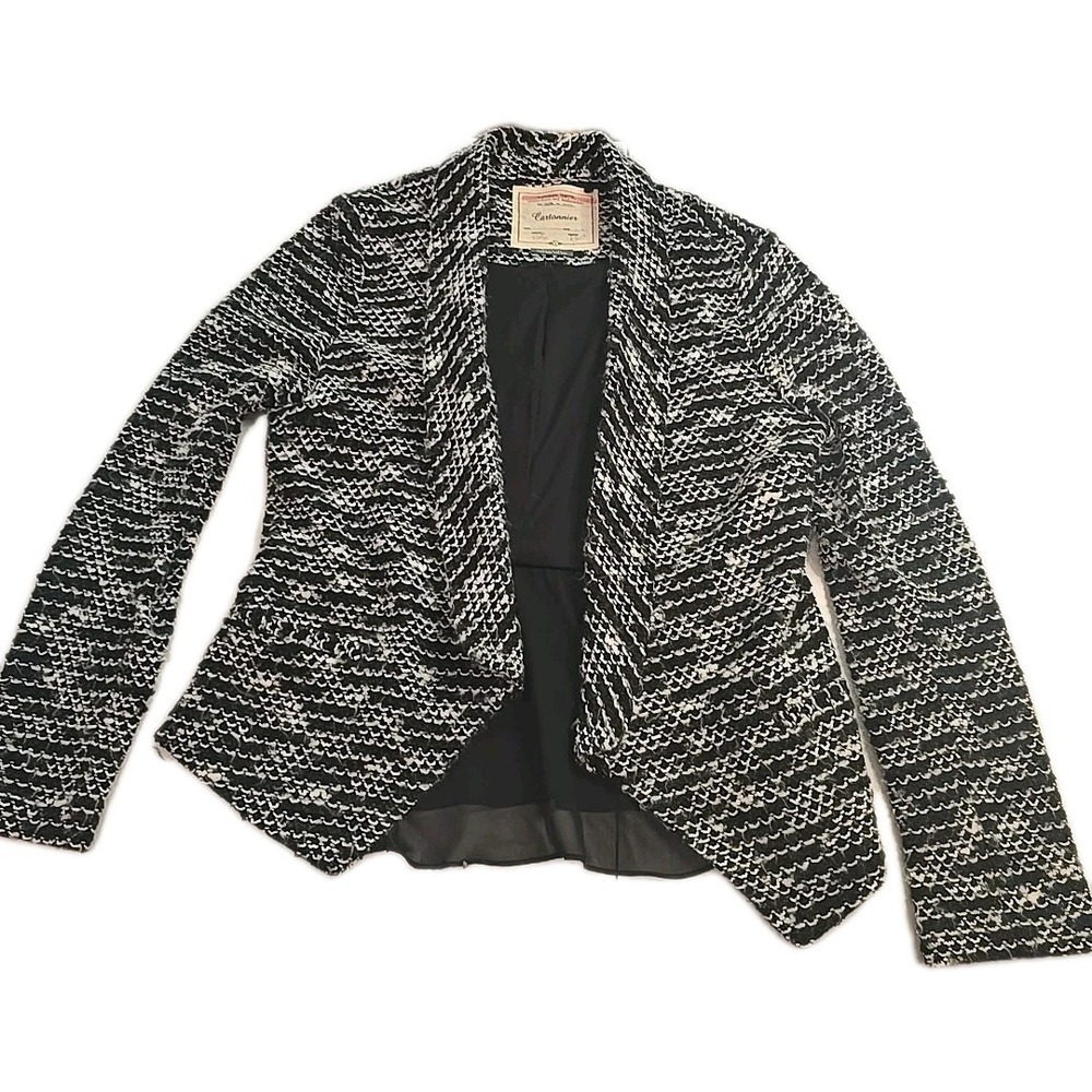 Cartonnier Anthropologie Womens Large Black  Long Sleeve Open Blazer Lightweight